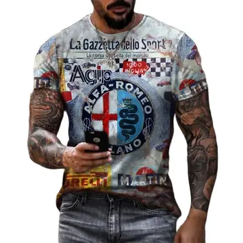 2022 Naujas STP vyriški T-Shirt, Derliaus 3D Atspausdintas Marškinėlius Kontrasto Spalvų Asmenybės Atsitiktinis Vasaros Ultra-Plonas Vyrų Negabaritinių Marškinėliai