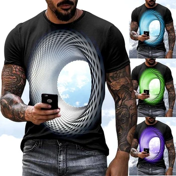 2023 Naujas Vasaros Asmeninį T-marškinėliai Vyrams, Moterims ir Vaikams, Mados 3D Apakinti Dangaus Spausdinti Atsitiktinis Įgulos Apykaklės marškinėliai