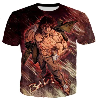 2023 Nauji Marškinėliai Vyrams/moterims 3D Spausdinti marškinėliai Kovos Anime Baki Hanma Atsitiktinis Harajuku Mados Stilius T-shirt Streetwear Viršūnės