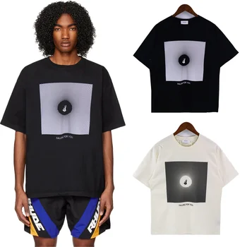 2024 m. Vyrai Moterys Raidžių logotipas spausdinti marškinėliai Topai Porą stiliaus Banga Prekės ženklo Mados Derliaus Prarasti Hip-Hop T-shirt Aukštos Kokybės