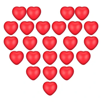 24Pcs Valentino Dieną-Raudonos Širdies Streso Kamuoliukus,Streso Kamuoliukus Mokyklos Karnavalas Atlygį,Valentino Šalies Maišą Dovanų Užpildų
