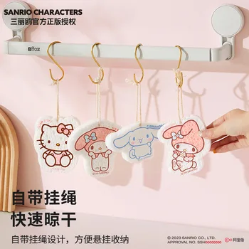 3Pcs Kawaii Sanrio Anime Hobis Mano Melodija Cinnamoroll Hello Kitty Namų Virtuvės Kempinę Šveitimas Patiekalas Šveitimas Visos Šveitiklis Magic Valytuvas