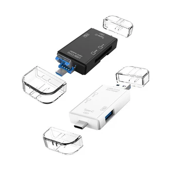6 in 1 OTG USB 3.0 Tipas-C Kortelių Skaitytuvas Secure Digital/TF Cardreaders Adapteris