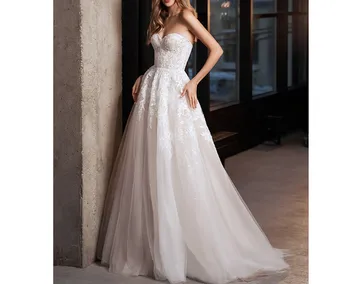 A-Line Appliques Nuotakos Suknelė Moters Išskirtinį Suknelės Vestuvių Suknelė Skraiste Nuotakos Suknelė 2023