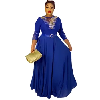 Afrikos Suknelės Moterims 2023 Plus Size Vakaro Šalis, Ilga Suknelė Afrikos Drabužių Elegantiškas Kaftan Musulmonų Šifono Maxi Suknelė