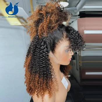 Ametistas Ombre Žmogaus Plaukų Nėriniai Priekiniai Perukas Brazilijos Remy Skaidrūs Banguoti Žmogaus Plaukų Perukai Prieš Nupeštos Juoda Moterų