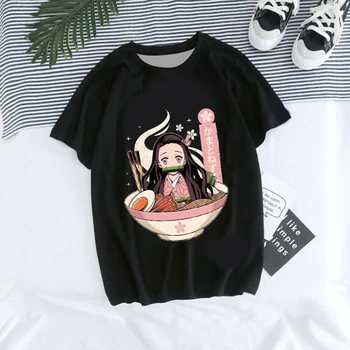 Anime Demon Slayer trumpomis Rankovėmis, Kamado Nezuko Kawaii Merginos 3D Print T-shirt Mados Streetwear Tees Unisex Viršūnes Vasaros Drabužių