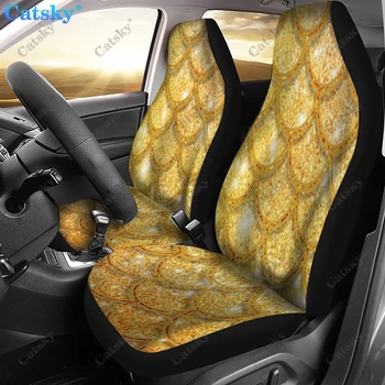 Aukso Žuvys Skalės Spausdinimo Dizainą Automobilio Priekinių Sėdynių Apdaila Padengti Automobilių Sėdynės Padengti,Pakuotėje 2 Universalus Priekinės Sėdynės Apsauginis Dangtelis