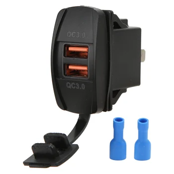 Automobilių Dual USB Adapteris Universali Juoda Dėvėti, Atsparus su LED Apšvietimu Auto