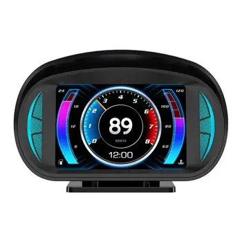 Automobilių HUD Head up Display Universalus OBD/GPS Indikatorius LCD Ekranas Važiavimo Greičio greičio Viršijimo Signalas Daugiafunkcinis Inclinometer