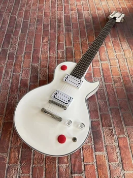Baltos LP gitara, high-end pikapas, sandėlyje, raudonmedžio įstaiga, ultra žemos kainos, nemokamas pristatymas