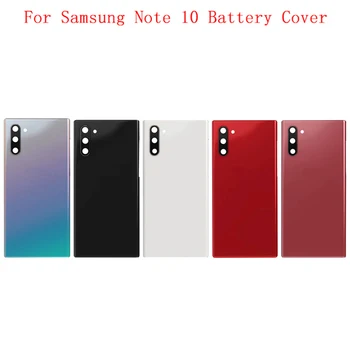 Baterija Atveju Dangtelis Galinių Durų Būsto Atgal Case For Samsung Note 10 N970F Baterijos Dangtelis Fotoaparato Kadro Objektyvas su Logo