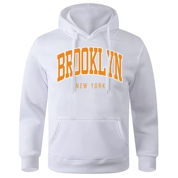 Brooklyn New York Spausdinti Vyrų Gobtuvu Marškinėliai, O-Kaklo Prarasti Negabaritinių Megztinis Minkštas Patogus Hoodies Mados Naujovė Sporto Hoody