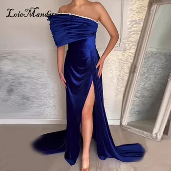 Crystal Undinė Vakaro Suknelės Ilgas Elegantiškas Aukštos Padalinta Oficialus Šalies Chalatai Moterims, Royal Mėlyna Vestidos de noche