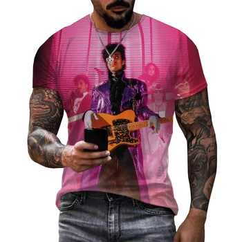Dainininkas Prince Rogers Nelsonas 3D Print T-shirt Vyrai Moteris Negabaritinių T Shirts Hip-Hop Harajuku Streetwear Vaikai Tees Viršūnes Drabužiai