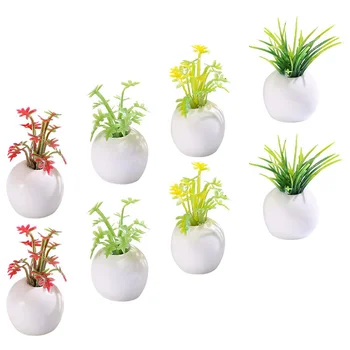 Dirbtiniais Succulents Puodai Mini Modeliavimo Miniatiūriniai Augalai Vazoninių Dirbtinai Sumodeliuota