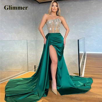 Glimmer Seksualus Kristalai Satino Vakaro Suknelės Oficialią Prom Chalatai Pritaikoma Spalvų Abendkleider Vestidos De Gala Moterų 2023