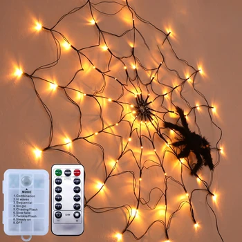 Helovinas voratinklyje LED Žibintai, Lauko Kiemas, Sodas Voras Baimės Rekvizitai Dekoratyvinis Raudonos String Lemputė su Nuotolinio Valdymo