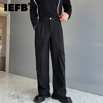 IEFB Rudenį Naujų Madingų Kostiumas Kelnės Stilingas Vyrų Asmenybės Drabužių Plisuotos Multi Nišą Dizainas, Plonas Vyrų Tiesios Kelnės 9C1541