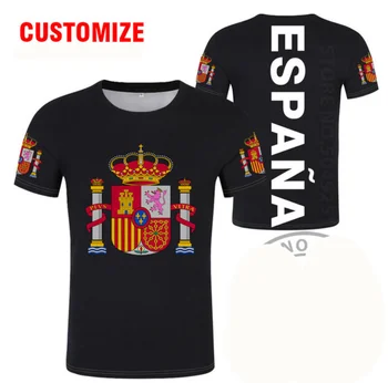 Ispanija Tautos Vėliava Marškinėliai Ispanija ispanijos Vyrų, Moterų, Vaikų, Suaugusiųjų Geriausios Kokybės Medvilnės Hip-hop trumpomis Rankovėmis T-shirt