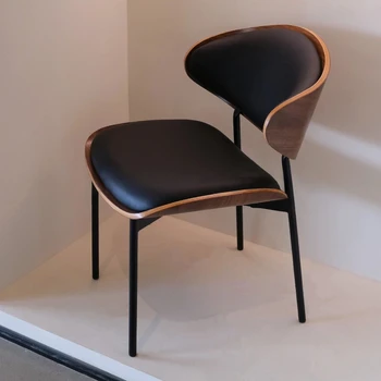 Italijos Juoda Valgomojo Kėdės Odos Lounge Dizaineris Kambarį Kėdės, Virtuvės Butas Sedie Da Pranzo Namų Baldai A2