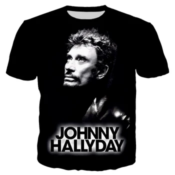 Johnny Hallyday T-Shirts Lengandary Frence Dainininkas 3D Spausdinimo Streetwear Moterims, Vyrams, Atsitiktinis Mados Negabaritinių Marškinėliai Vaikams Tees Viršūnės