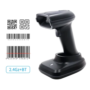 Kišeninis 1D/2D/QR Barcode Scanner Belaidžio BT & 2.4 G USB Laidinio brūkšninių Kodų Skaitytuvas CMOS Vaizdo Jutikliu Rankinis/Auto Sukelti Nuskaitymas