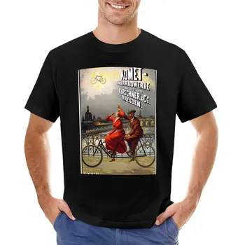 Komet-Fahrradwerke Kirschner & Co. Drezdeno, ca. 1900 T-Shirt Negabaritinių marškinėliai mielas viršūnes vaisiai loom mens t shirts