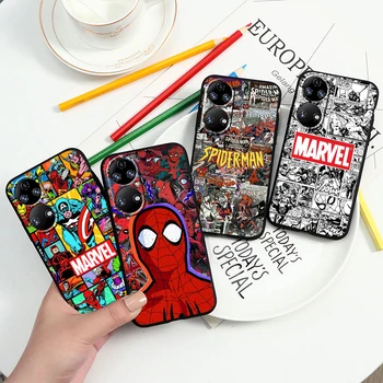 Marvel Spiderman Herojus Huawei P60 P50 P40 30 P20 P10 Pro Lite P Smart Z 2019 2021 4G 5G Silikono Minkštas Juodas Telefonas Padengti