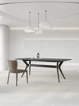 Minimalistinio šiferis, valgomasis stalas šviesos prabanga, modernios dizainerio mažame bute namų stačiakampio formos, valgomojo stalas