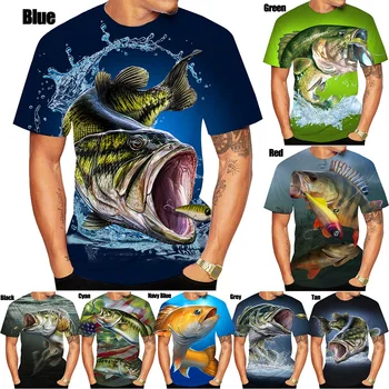 Nauja Vasaros Žuvų Vyrų/moterų Mados Slim T-shirt 3D Spausdinimo T-marškiniai, trumparankoviai Atsitiktinis Apvalios Kaklo Viršuje Negabaritinių Drabužiai