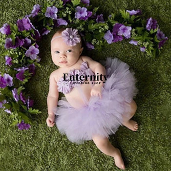 Naujagimio Princesė Mielas Fotografijos Rekvizitai Kūdikių Kostiumas Apranga su Gėlių ekrano užsklandą Baby Girl Vasaros Suknelė