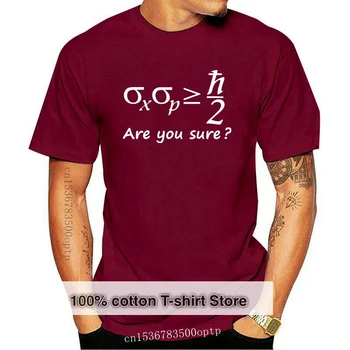 Naujas Fizikos T-Shirt Vyrai Geek, ar Esate Tikri, Dizaino T-shirt Neapibrėžtumo Principas trumpomis Rankovėmis Juoda Balta Atsitiktinis Tee
