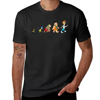 Naujas Hanna Barbera Evoliucija T-Shirt Marškinėliai trumpomis rankovėmis juoda t shirts sunkiasvoris t marškinėliai vyrams