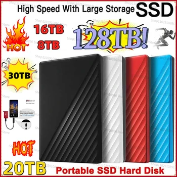 Nešiojamų 100% Originalus SSD 64TB 2TB Kietasis Diskas 1 TB 4TB 16TB Išorės SSD Kietąjį Diską C Tipo USB3.1 Standžiajame Diske, USB 