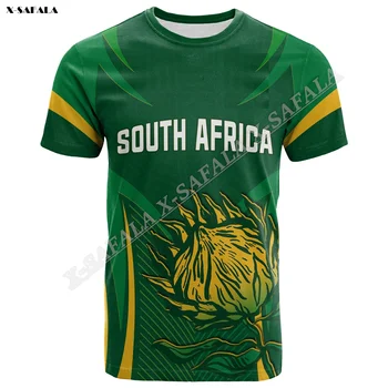 Pietų Afrikos Regbio Springboks Čempionas 3D Spausdinimo Vyrų T-Shirt Viršų trumpomis Rankovėmis Tee Pieno Pluošto Baby-Skin-Jausmas