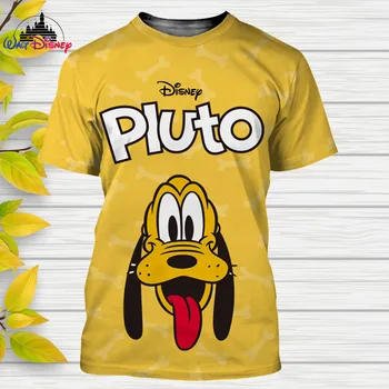 Plutonas Šuo Disney Animacinių filmų vyrai moterys trumpomis Rankovėmis laisvalaikio stiliaus 3D spausdinimo Vasaros Atsitiktinis Streetwear Tee Viršūnės