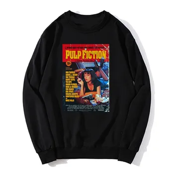 Pulp Fiction 90-ųjų Klasikinis Derliaus Filmą Vyrų Hoodie Juoda Palaidinukė Viršūnes Negabaritinių Medvilnės Unisex Džemperis