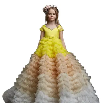 Skirtingos Merginos Inscenizacija Suknelės Kamuolys Suknelė Bžūp Rankovėmis Tiulio Gėlių Mergaičių Suknelės Vestuvėms Pirmosios Komunijos Suknelės Vaikams Baby