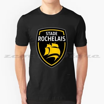Stade Rochelais Regbio Logotipas Marškinėliai 100% Medvilnė, Patogus, Aukštos Kokybės 