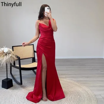 Thinyfull Raudona Dėmė Elegantiškas Saudo Arabija Undinė Vakaro Suknelės Off Peties Pusėje Dumblo Prom Chalatai Oficialus Suknelės Dubajus