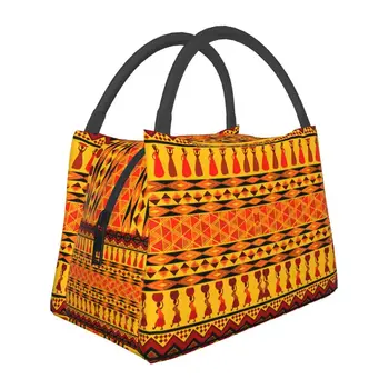 Tradicinis Afrikos Etninės Dizaino Izoliuoti Pietūs Maišą Lauko Iškylą Afrikos Genčių Meno Šilumos Aušintuvas Priešpiečių Dėžutė Moterims