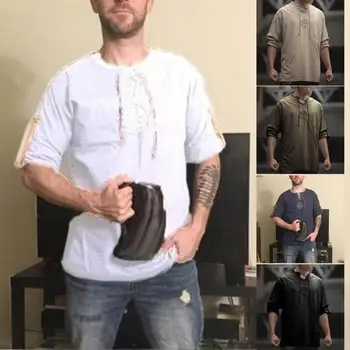 Unikali Vyrų Palaidinė Nešiojamų Lengvas Rankų Plovimo ilgomis Rankovėmis Vyrų T-Shirt Vyrai T-Shirt Oda-draugiškas