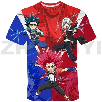 Vasaros Beyblade Sprogo 3D Marškinėliai Vyrams, Vaikams, Cartoon Grafika T Shirts Anime Tėvų-vaikų Dėvėti Sporto Trumpas Tees Streetwear