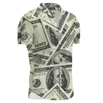 Vasaros Havajų Marškinėliai vyriški Dizaineris 3D Spausdinimo USD Trumpas Rankovės Marškinėliai Super Įdomus Vyrų Mados Paplūdimio Harajuku