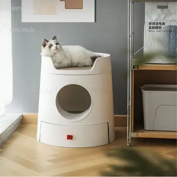 Visiškai Uždara Didelių Stalčių Kačių Kraiko Dėžutės Pet Supplies Kačių Kraiko Dėžutė Katei Bedpans Anti-splash Dezodorantas Double-layer Kačių Tualeto