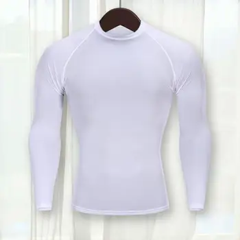 Vyrai Suspaudimo Veikia T-Marškinėliai Ilgomis Rankovėmis Įgulos Kaklo Šviežio Prakaito Absorbcija Quick Dry Bėgimo Treniruotės Marškinėliai