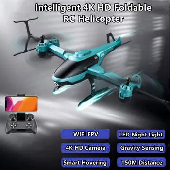 WIFI FPV Sulankstomas 4K HD Kamera, Nuotolinio Valdymo Sraigtasparnis Gravity Jutiklis 150M Smart Užveskite Trajektorija Skrydžio, RC Sraigtasparnis Vaikas Žaislas