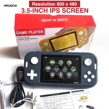 X350 Retro Žaidimų Konsolės 3.5 Colių IPS Ekranas, Dual Kreiptuką 8GB Kišeniniais Žaidimų Nešiojamieji Vaikų Žaidimų Žaidėjas NE GBA MD