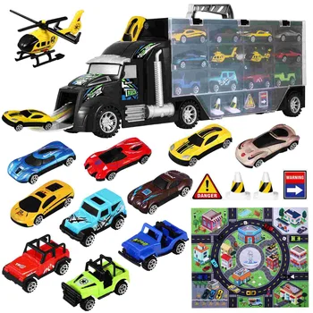 Žaislas Vaikams iBaseToy Vaikai Vežėjas Sunkvežimių Žaislų Rinkinys Mažos Transporto priemonės, Sraigtasparnius, Transporto Sunkvežimių Vaikai Modelio Automobilių Rinkinys Dovanų